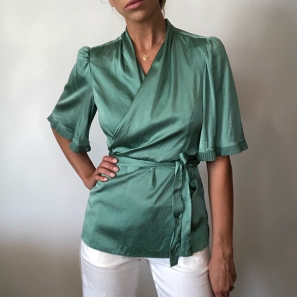 bcbg wrap blouse
